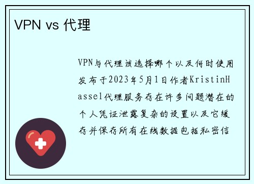 VPN vs 代理 